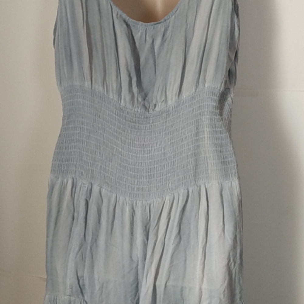Vtg Milkmaid Blue Rhenfaire Fairy Goth Peasant Dress XL Mlle Gabrielle - Picture 7 of 11